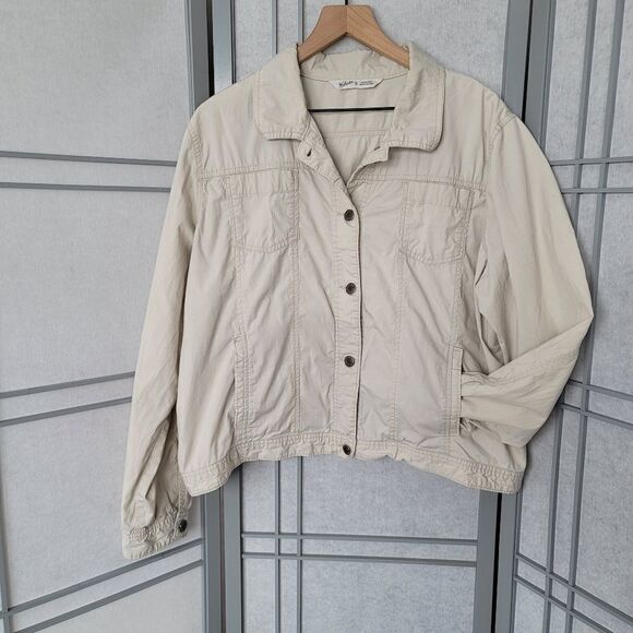 Woolrich Jacket Khaki Color Snap Close Lightweight Jacket Women's Size XL - Picture 1 of 7